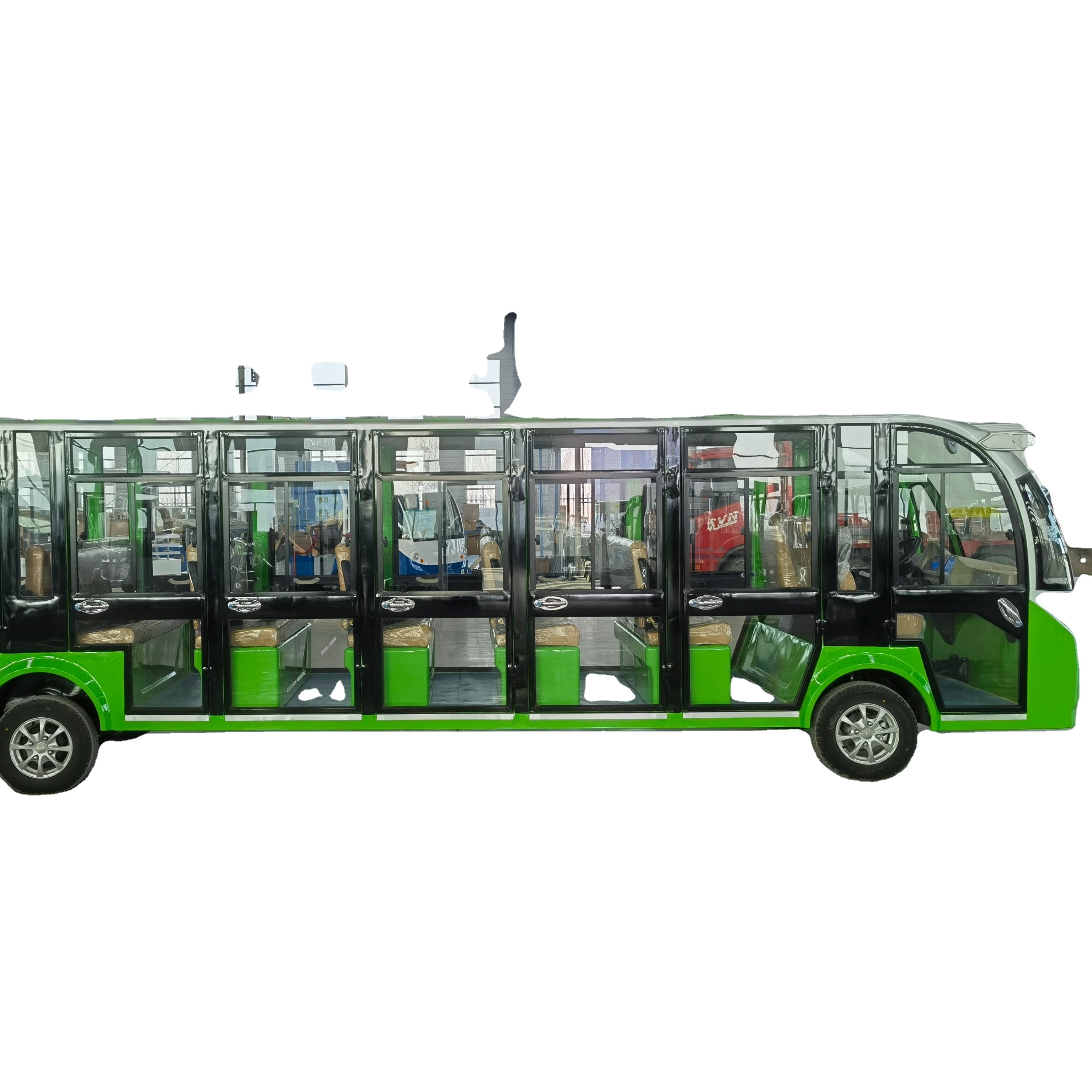 Electric Tour Bus 20seats Work at Park Max Speed 30km/h with Door Shuttle Transport Sightseeing Electric Passenger Bus